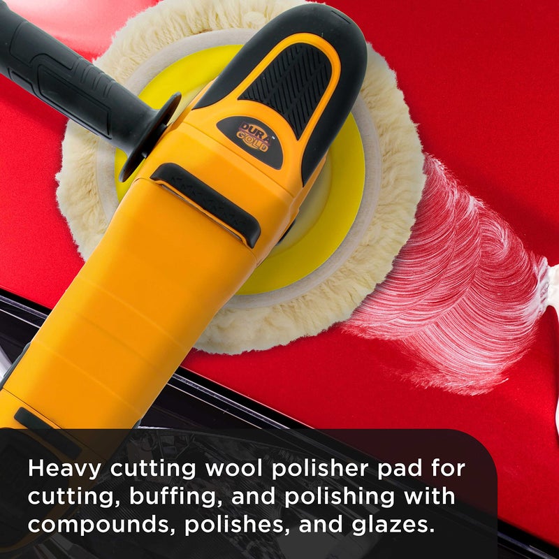TCP Global 8" 100% Wool Polishing & Buffing Pad (3 Pack) with Hook and Loop Backing - Wool Buffing Pad for Automotive, Marine, Truck, RV & Compound Cutting - Image 4